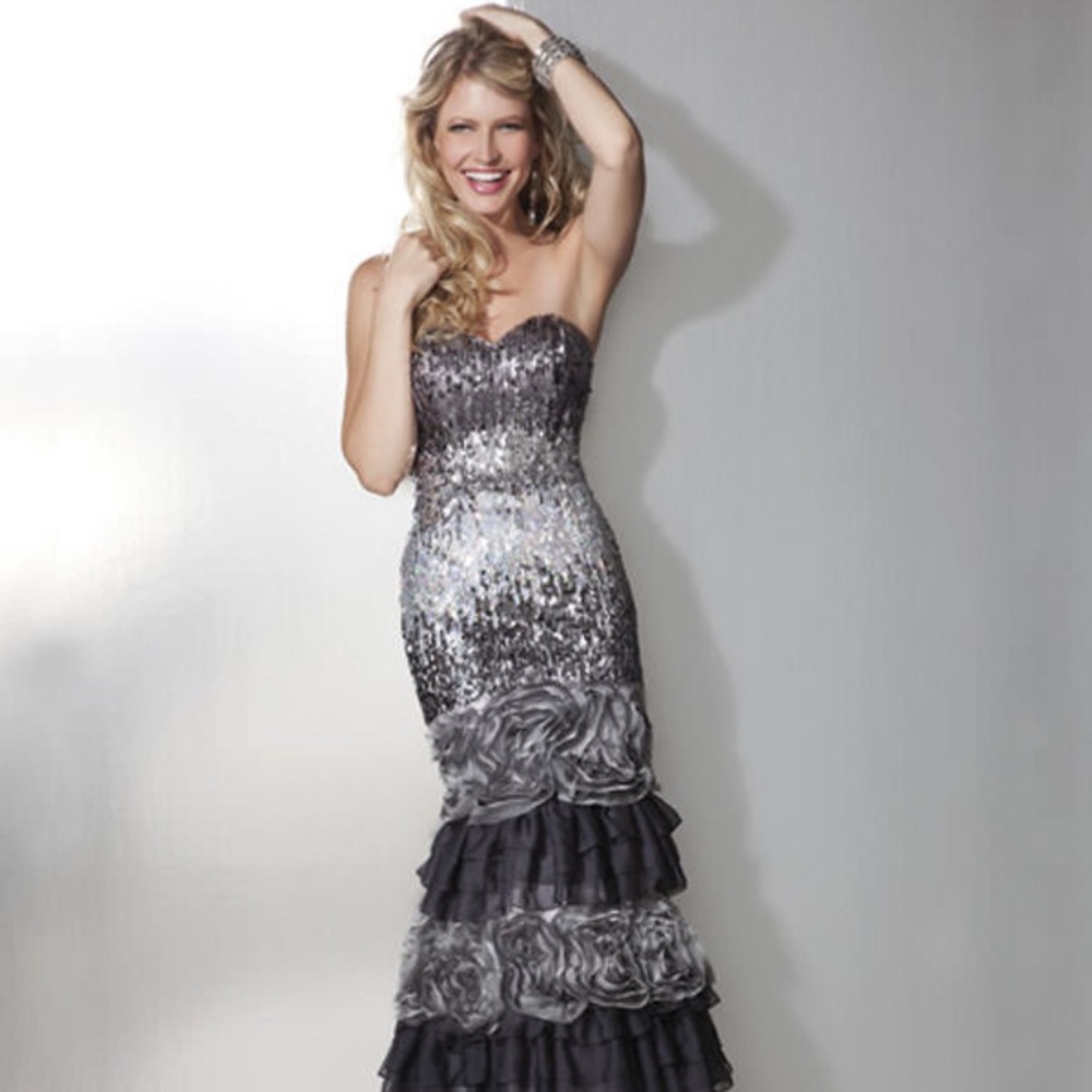 Clarisse Mermaid Sequin Silver/Grey Prom Dress